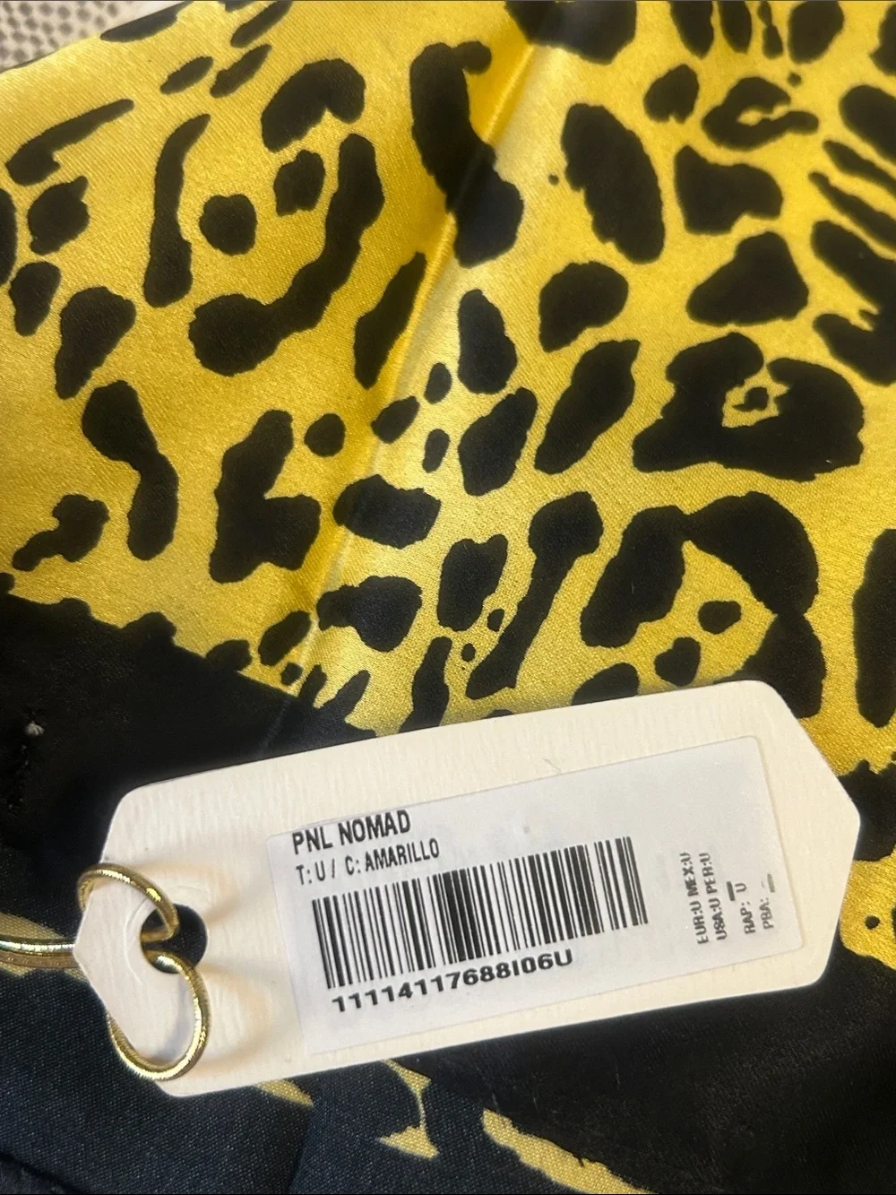 NWT Rapsodia PLN Nomad Amarillo/Yellow and Black Scarf 12” x 12”